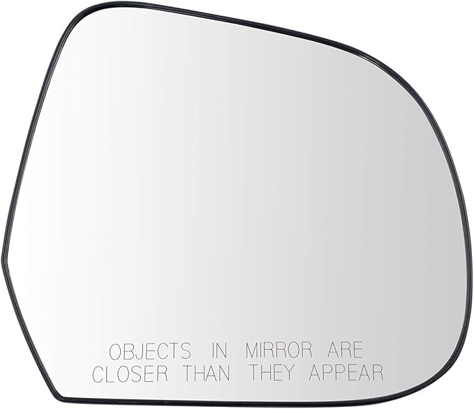 TRQ Passenger Side Door Mirror Glass Clear Snap On Compatible with 2012-2014 Nissan Versa 2014 Versa Note NI1325149