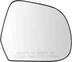 TRQ Passenger Side Door Mirror Glass Clear Snap On Compatible with 2012-2014 Nissan Versa 2014 Versa Note NI1325149