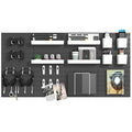 Pegboard Combination Kit, 8 Peg Boards and 30 Accessories Modular Hanging Black Pegboard for Wall, Office Organizer, Keys Hol