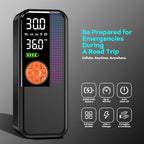 Tire Inflator Portable Air Compressor,150 PSI Cordless Air Pump, 12V DC Car Plug,Dual Power 10000mAh, Fast Inflation 24L/Min, 4 Preset Modes for Car, Bike, Motorcycle, Balls(Orange, 10000mAh)