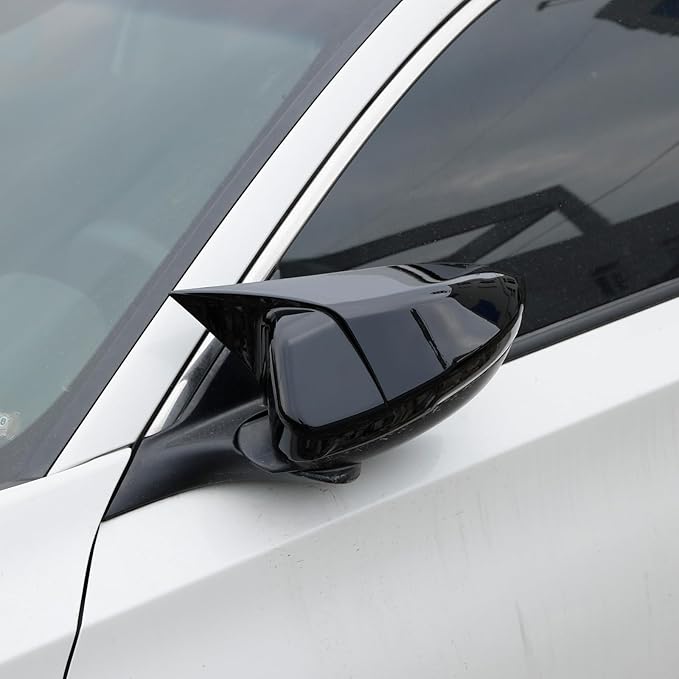 YINGTUU for Honda Accord 10th Gen 2018 2019 2020 2021 2022 2023 2024 2025 Car Ox Horn Side Rearview Mirror Cover Wing Mirror Protect Stickers Exterior Accessories Decals Bright Black