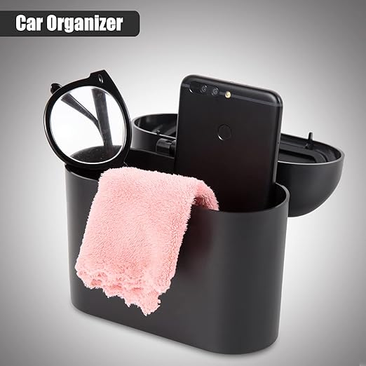 2 Packs Mini Car Trash Can Bin with Lid and 150pcs Trash Bags,Car Trash Can Bin,Car Garbage Trash Can Storage for Front Back Seat Accessories (2)… (1)