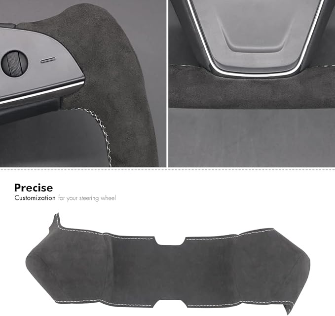 MEWANT Hand Stitched Tesla Model S Yoke Steering Wheel Cover Wrap for Tesla Model S 2021-2023 / Model X 2021-2023 Tesla Yoke Steering Wheel Accessories