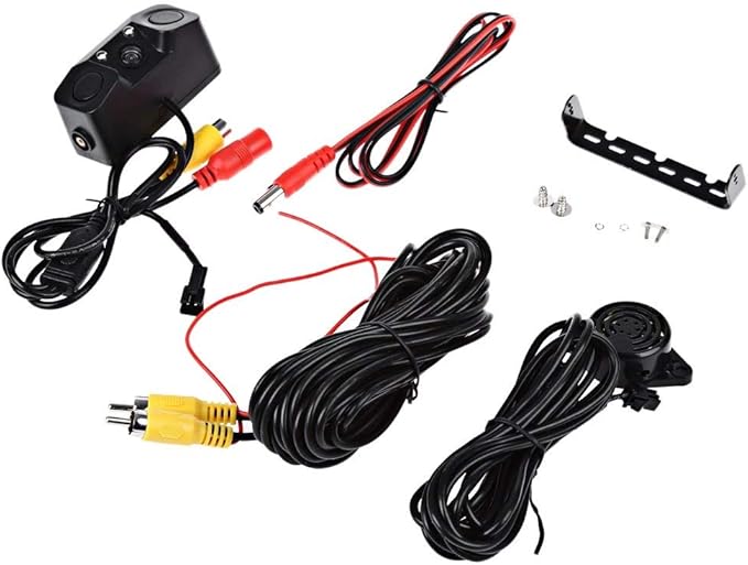 3in1 Backup Camera Kits, 170° Angle Car Rear View Parking Reversing Security Camera with One Buzzer,Two Radar Sensor HD Night Vision Waterproof for Truck SUV Van RV ect BC005