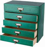 Desktop Organizer with Drawers - Card Catalog Cabinet, Small Wooden Drawers, Vintage Wooden Box, Rustic Desk Organizer and Ac