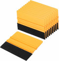 HARFINGTON 10pcs Car Vinyl Scraper 4inch Vinyl Squeegee Felt Edge Squeegee Tool for Car Window Tint Wallpaper Decal Sticker Installation Crafts Car Wrap Paste, Yellow