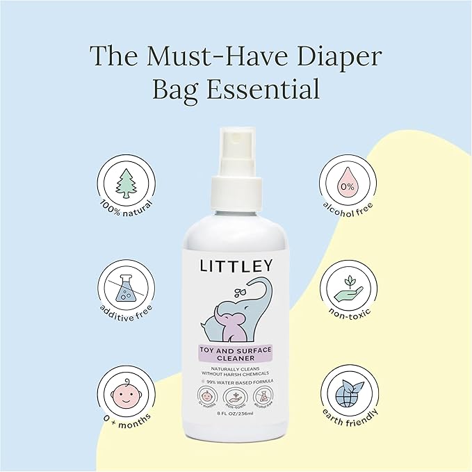 Littley Toy & Surface Cleaner | Alcohol-Free HOCl Spray for Baby Toys & High-Touch Surfaces | Fragrance-Free Formula | Gentle