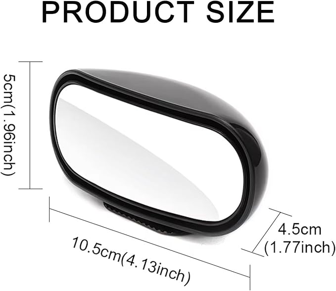 360 ° HD Blind Spot Car Mirror Rectangular, 2Pcs Blind Spot Car Rearview Stick on Mirror, Adjustable Blindspot Convex Wide Angle Side Rearview Mirror for Car,Truck,SUV