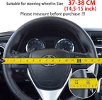 15 inch Suede Steering Wheel Cover,Compatible with Mustang 2015 2016 2017 2018 2019 2020 2021 Suede Sport Non-Slip Wheel Cover Car Interior Accessories 15 inch for Man and Women