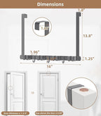 Broom Holder Over The Door-304 Stainless Steel Mop and Broom Holder Wall Mounted or Hanging Over The Door with Hooks - Broom 