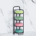 4-Tier Shower Soap Shampoo Bar Holder, Self Adhesive & Freestanding Draining Soap Dish Caddy for Bathroom Wall Accesories Dec