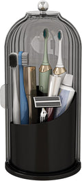 Dustproof Toothbrush Holders with Cover, Rotating Electric Toothbrush and Toothpaste Holder for Bathroom Countertop, 3 Slots 