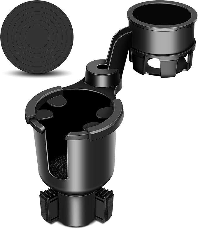JPart Car Cup Holder Expander, Cup Holder Expander, Cupholder Expander with Adjustable Extension Base and 360° Rotation Desig