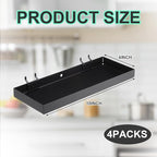 Blulu 4 Pcs Pegboard Shelves, 10 x 4 Inch Metal Heavy Duty Wall Mounted Pegboard Shelf Tray Accessories with Lip for Craft Ro