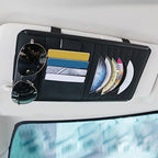 Car Sun Visor Pocket Organizer, Car CD/DVD Holder Storage Case, Multi-Pocket Visor Organizer Storage Pouch, Glasses Clip Storage Bag, Auto Interior Accessories Pockets Organizer (Black)