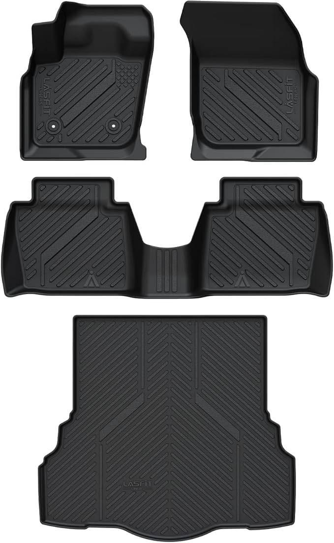LASFIT Floor Mats & Trunk Mat for Ford Fusion 2013-2016 (Only Fit Gasoline) All Weather TPE Mats Custom Fit Floor Liner for Fusion1st & 2nd Row Car Mats and Cargo Liner, Black