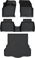 LASFIT Floor Mats & Trunk Mat for Ford Fusion 2013-2016 (Only Fit Gasoline) All Weather TPE Mats Custom Fit Floor Liner for Fusion1st & 2nd Row Car Mats and Cargo Liner, Black