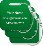 Custom Metal Luggage Tags (3 or 6 Pack) - Personalized Unique Suitcase & Backpack Travel, Durable, Waterproof & Heavy Duty (G