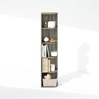 Furinno Reed Corner Shelf, 5-Tier Corner Bookshelf, Book Shelf, Corner Shelves, Storage Rack, for Organization and Storage, H