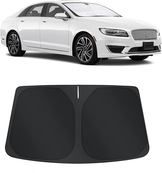 TINGLU Sun Shade for Lincoln MKZ 2013-2020 Accessories Windshield Sun Shade Window Shade UV Rays Protection Sun Visor Cover with Steering Wheel Sunshade Storage Bag