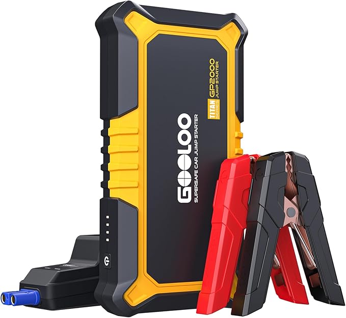 GOOLOO New GP2000 Jump Starter 2000A Car Starter Battery Pack (Up to 8.0L Gas, 6.0L Diesel Engine),12V Car Battery Charger