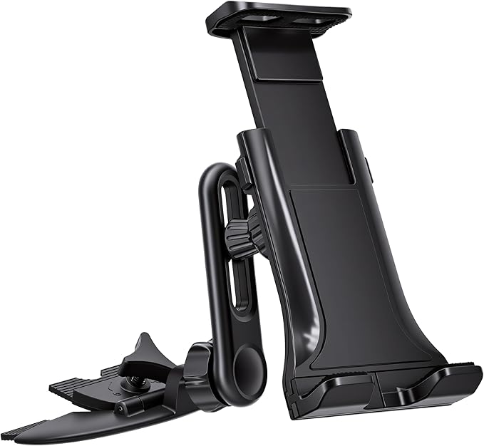 CD Slot GPS Mount - for iPad Cell Phones Android Tablet PC Carplay Screen 4"-13" Monitor CD Mount Holder Fits Garmin Nuvi Tomtom GPS Navigator [Extension Arm/Universal Bracket Included]