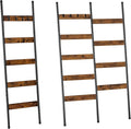 HOOBRO Blanket Ladder, Towel Rack with Hooks, Wall-Leaning Blanket Rack, Decorative Display Ladder Shelf, BF52CJ01-BF17CJ01