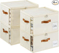 4 Pack Large Storage Bins with Lids,Foldable Closet Organizer with Clear Window,Collapsible Storage Cubes with Handle,Fabric 