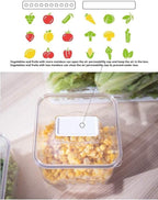 SANNO Vegetable Refrigerator Organizer Food Bins with lids Produce Saver Containers for Refrigerator, Food Fruit Vegetables s