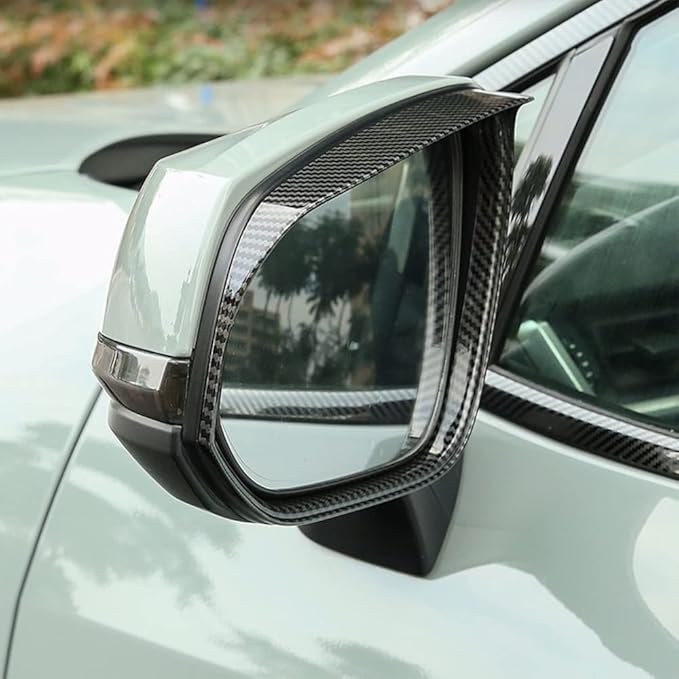 ERIDANUS Auto Accessories Fit for RAV4 2024 2023 2022 2021 2020 2019 Side Rearview Mirror Rain Eyebrow Cover Trim (Carbon Fiber Style) ABS 2 PCS