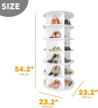 SpaceAid 6 Tier Rotating Shoe Rack Tower, Spinning Shoe Display Lazy Susan, Revolving 360 Shoe Rack Storage Round Carousel, V