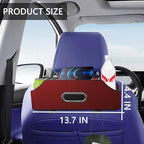 AUCELI Car Seat Back Organizer with Cup Holder and Tissue Box, Headrest Hanging Storage Box with Hooks and Phone Holder, Multi-Function Travel Tray for Kids, Road Trip Car Accessories