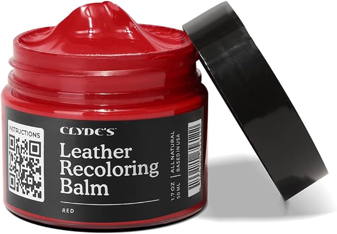 Clyde's™ Recoloring Balm | Non-Toxic Material Dye & Restorer for Furniture, Car Seats, & More | 23 Colors (Red, 50ML)