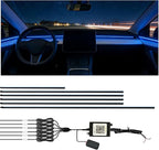 Interior Car Strip Lights Acrylic Car Decorative Lights with APP Control Multicolor Internal Lighting Kit Music&DIY Function Ambient Fiber Optic Strip LEDs Valentine’s Day's for Truck