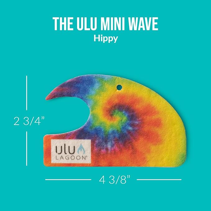 ulu Lagoon Hanging Car Air Freshener | Tropical Beach Coconut Surf Wax Scent Mini Wave | Long Lasting Car Freshener, Closet a