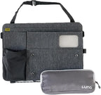Luno Backseat Car Organizers - Travel Organizer for Road Trip Essentials w/iPad Holder, Snap-On Pouch, Bottle Slot & G-Hooks for Road Trip & Camping - Seat Protector & Organizer Fits All SUVs & Cars