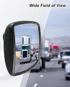 Lower Door Mirror Compatible with International Durastar Workstar Prostar 2002–2023, Truck Side Rear View Mirror, Wide Angle, Black ABS Housing, Universal Left & Right