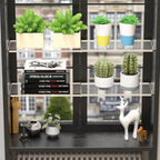 Slideep Adjustable Closet Storage Shelves with Seamless Sticker, Stainless Steel Expandable Wardrobe Shelves Organizer System