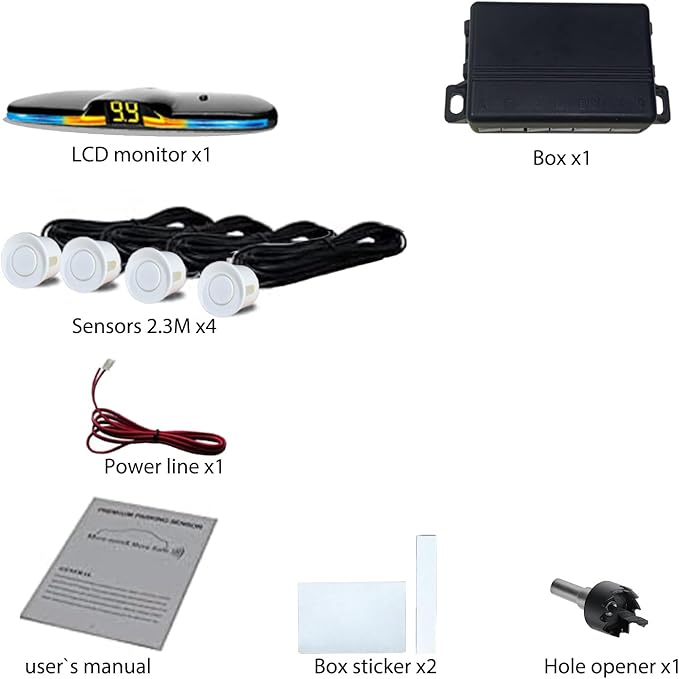 New Feature Rear Parking Sensor with Selectable Distance in Feet, Bidirectional Display Options, and Customizable Numeric Ori
