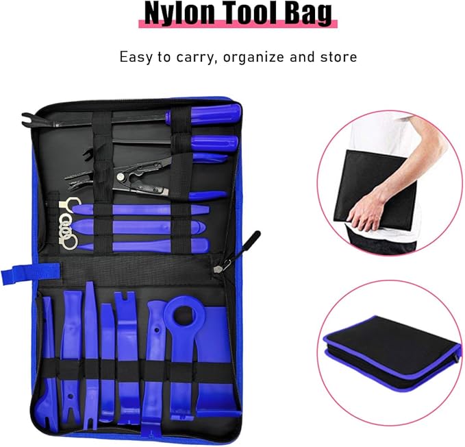 19PCS Trim Removal Tool Set, Car Panel Door Audio Trim Removal Tool Kit, Plastic Pry Tool Kit for Car Panel Dash Door Audio w