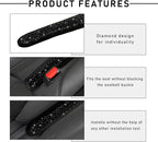2PCS Bling Car Seat Gap Filler, Sparkling Rhinestone Side Seat Gap Blocker Stop Things from Dropping, Soft Foam Car Truck Filler Blocker Fill The Gaps Between Seats and Console (Black)