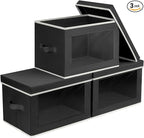 Homsorout Storage Bins with Lids - Small Fabric Organizers with Window, Collapsible Storage Bins for Clothes, Decorative Clos