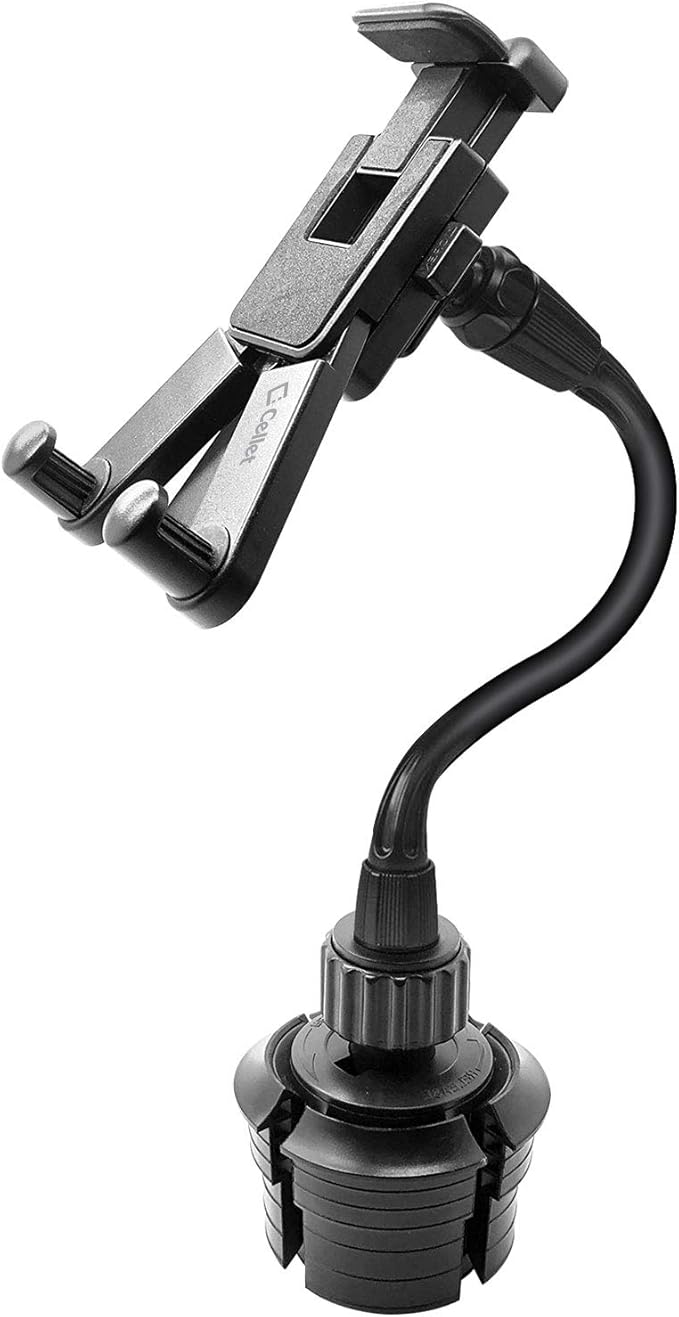 Cellet Tablet Mount with a Cup Holder Base Compatible for Apple iPad Pro 12.9, 11, 10.5, 9.7, Air, Mini, Samsung Galaxy Tab S8 S7 S6 S5 A/E Amazon Kind Fire HD 10 8 Surface Go (Tablet Goose Neck)