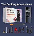 Tire Inflator Portable Air Compressor with Jump Starter - 150PSI & 8000mAh Car Battery Jump Starter with Tire Pressure