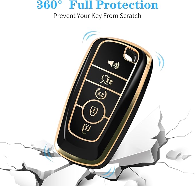 MILD EAST For Ford Key Fob Cover with Keychain, Soft TPU Key Case Shell Full Protection for Ford Explorer Fusion Escape Edge 