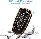 MILD EAST For Ford Key Fob Cover with Keychain, Soft TPU Key Case Shell Full Protection for Ford Explorer Fusion Escape Edge 