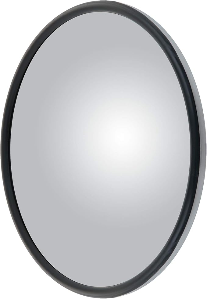 RETRAC 610673 8-Inch Stainless Steel Center-Mount Convex Mirror Head with J-Bracket, Universal Driver or Passenger Side