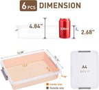 Citylife 6 PCS Clear Plastic Container Clip Box with Latching Lids, Stackable Document Paper Protectors Organizer Container f