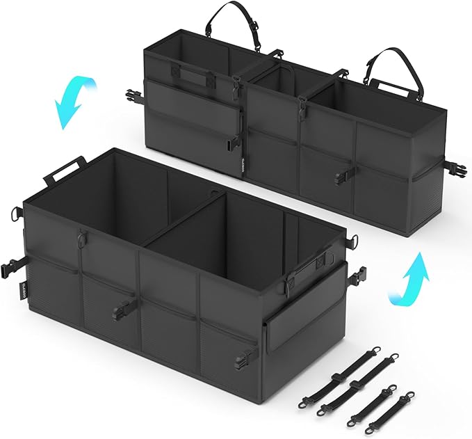 Car Trunk Organizer for SUV 60L Backseat Car Organizer Back Seat Large Storage Trunk Compartment Collapsible Car Caddy Heavy