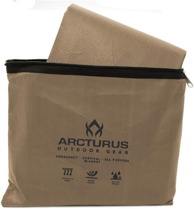 Arcturus Insulated Tarp, Reusable Heavy Duty Thermal Survival Blanket – 60x82in, Reflects 90% Body Heat, Waterproof, Windproo